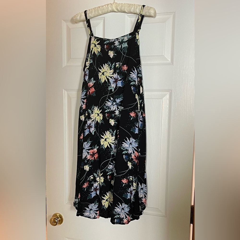 O'Neill Azalea Dress with black, blue, yellow, red Floral Design lined